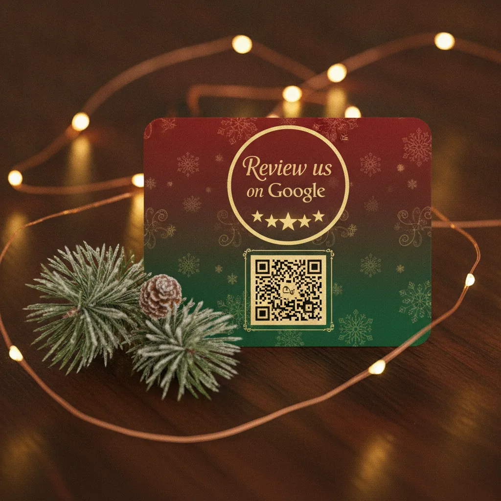 Christmas themed review card design