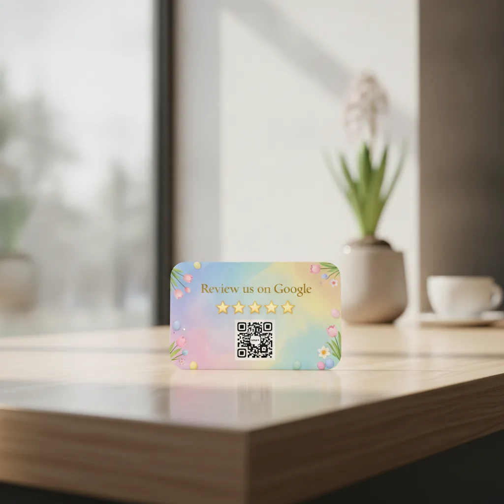 Easter themed review card design