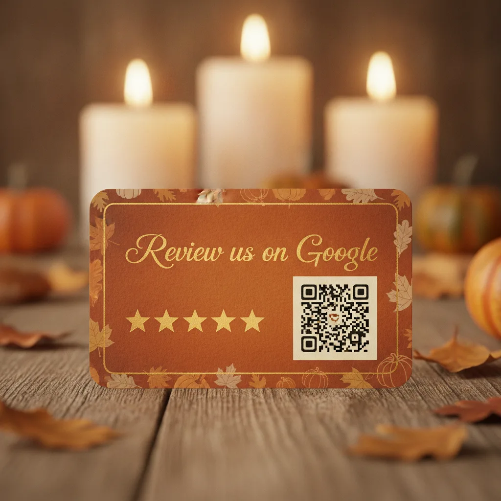 Thanksgiving themed review card design
